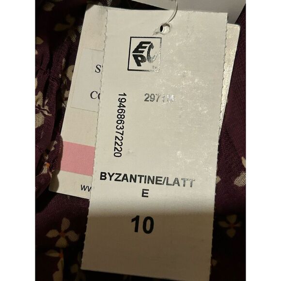 TAYLOR Women's Size 10 Floral-Print Tiered Ruffle Hem Dress V-Neck Smocked Waist - Picture 5 of 8